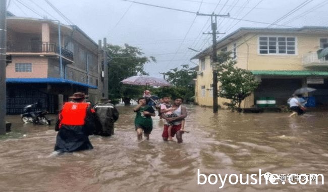 缅甸若开小镇迎来史上最严重洪涝灾害